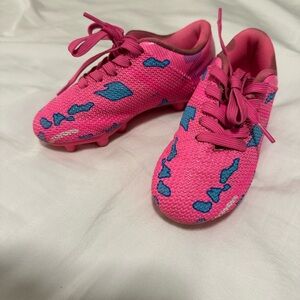 Girls Pink and Blue Soccer Cleats